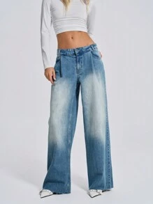 RueChic WOMEN WIDE LEG LOW WAIST JEANS - Light Wash - View 4