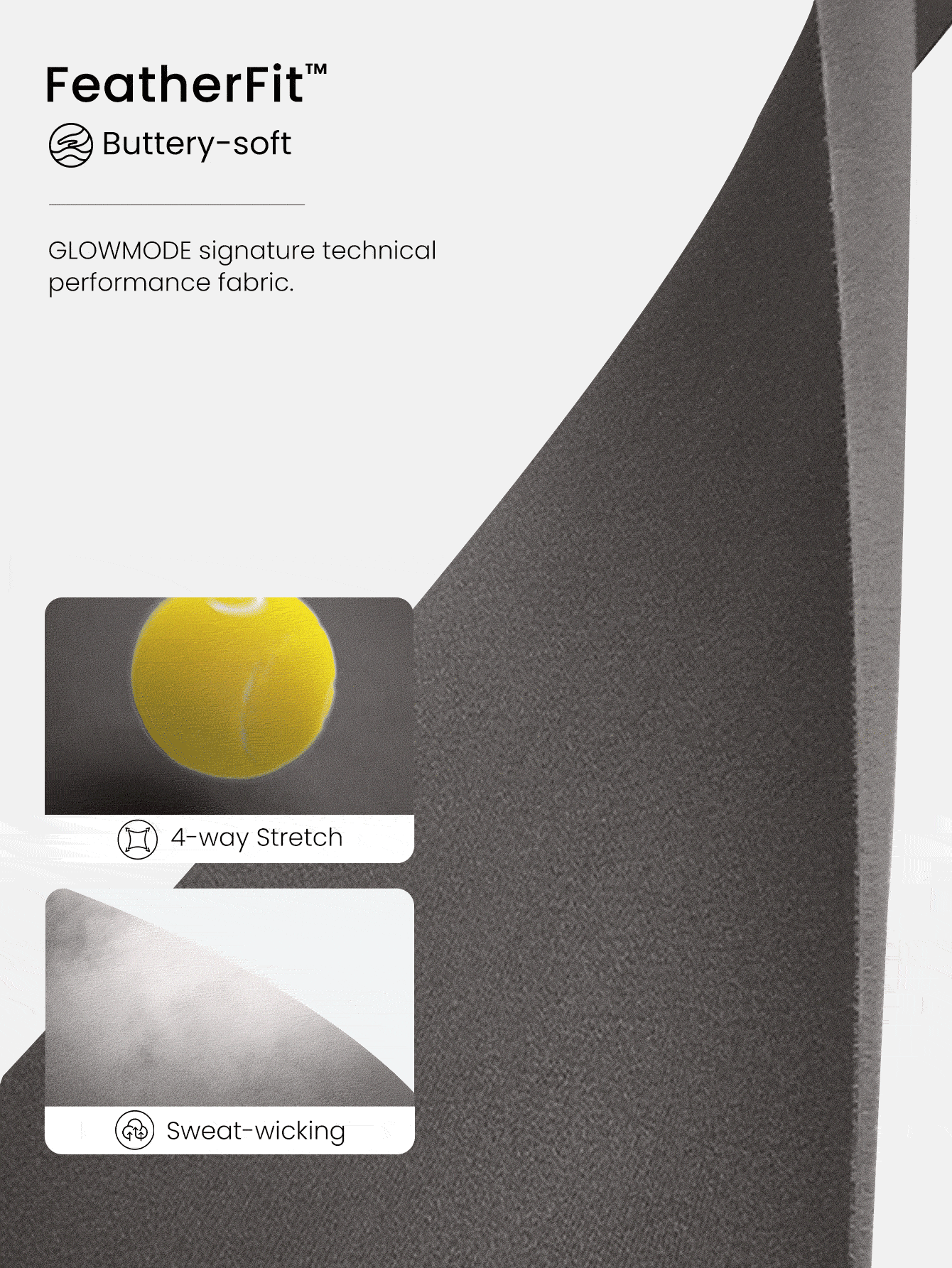 GLOWMODE 26 英寸 FeatherFit™ U 型背部收腹口袋可调节连身衣紧身衣轻度支撑低冲击瑜伽工作室夏季 - 深灰色 - 查看 6