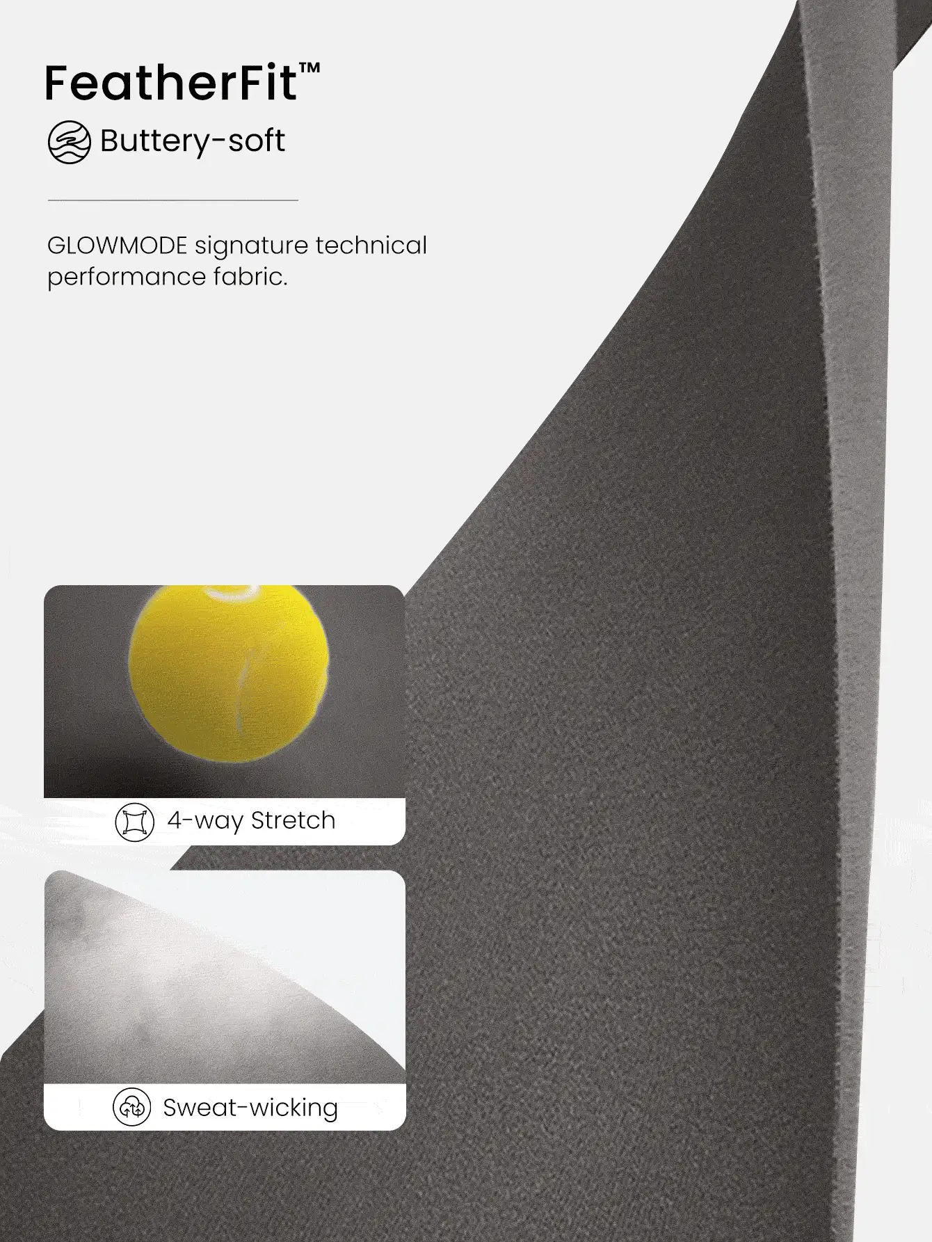 GLOWMODE 26 英寸 FeatherFit™ U 型背部收腹口袋可调节连身衣紧身衣轻度支撑低冲击瑜伽工作室夏季 - 深灰色 - 查看 6