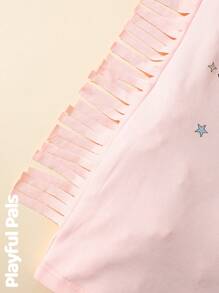 SHEIN Young Girl Cute Round Neck Short Sleeve Pink Casual Dress T Shirt For Girls T Shirts For Girls Clothes For Girls 12 T Shirts For Girls Kids Girls Summer Clothes Young Girls T Shirts Music Festival - Pink - View 7