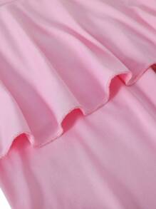 Sparklyn 假日、夏季、旅行少女打底裤，休闲优雅短裙打底裤，蝴蝶结装饰，适合春季、秋季、夏季穿着，可搭配 - 粉色 - 查看 5