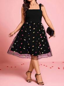 SHEIN Clasi Plus Size Simple Casual Everyday Dress - Black - View 3