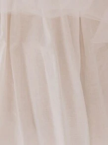 SHEIN Glamorique Kids 女宝宝婚礼婚礼嘉宾花童花童生日派对结婚节庆礼服女童吊带白色绣花网眼后裙大蝴蝶结可爱泡泡袖裙适合舞台表演主持出席派对或特别活动拍摄艺术照拍出自然靓丽四季常穿