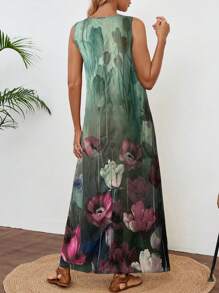 EMERY ROSE 女士超长连衣裙、休闲返校服装、秋季教师服装、女士夏威夷印花连衣裙 - 彩色 - 查看 2