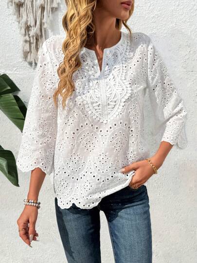 EMERY ROSE 女士纯色简约日常休闲衬衫