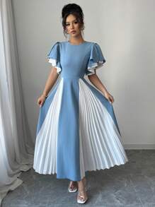 Modelyn 女士混纺面料收腰 A 字形连衣裙