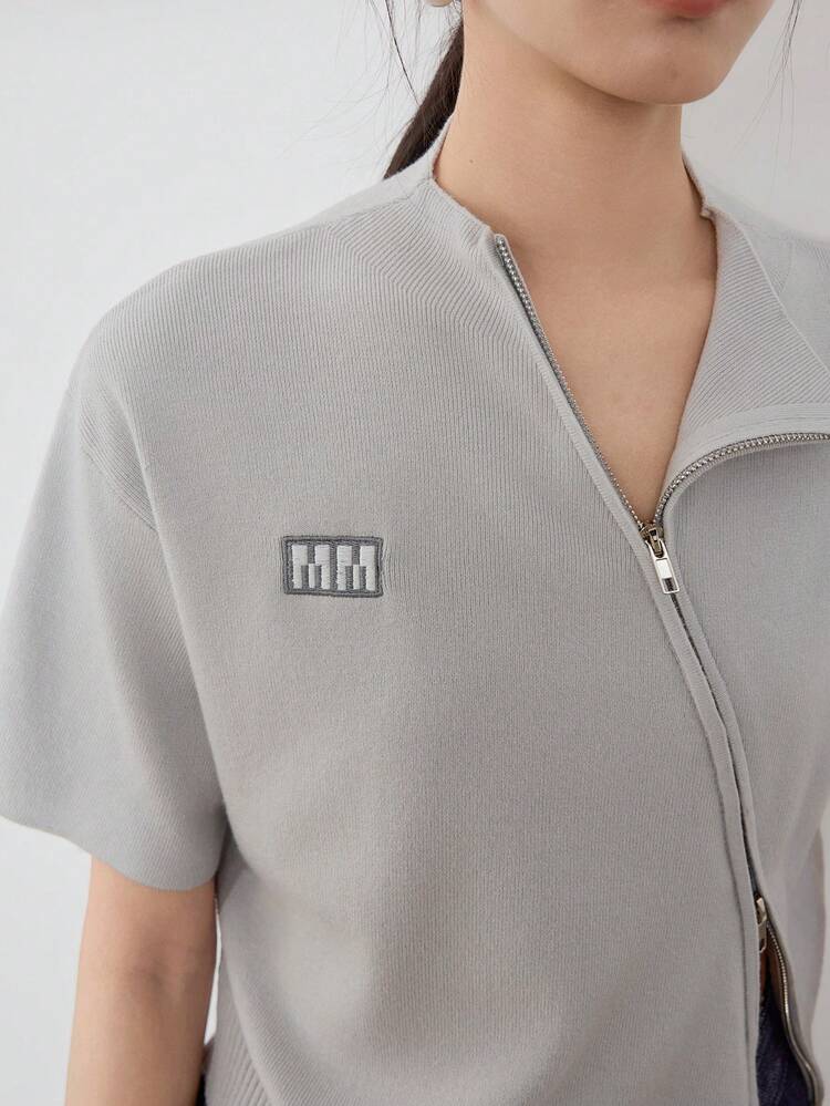 Women's Business Casual Design Asymmetric Zipper Front Cardigan Sweater