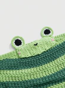 ROMWE Kawaii Zomer Kawaii Kikker Gestreepte Dames Gebreide Top