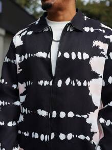 Manfinity Roughcore 大码男士扎染印花长袖衬衫和裤子套装 - 彩色 - 查看 6