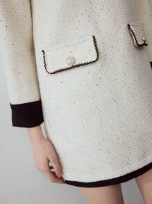 MOTF STUDIO TWEED CONTRAST BINDING DRESS