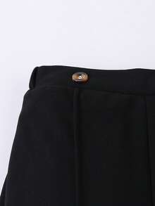 Tween Girls Casual Versatile Black Wide Leg Flare Pants Fall Winter - Black - View 5