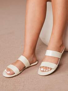 CUCCOO CURVES Dép sandal đi biển Bohemian bản rộng đế bằng cho nữ, Dép quai kép đeo hàng ngày - Màu be - Xem 10