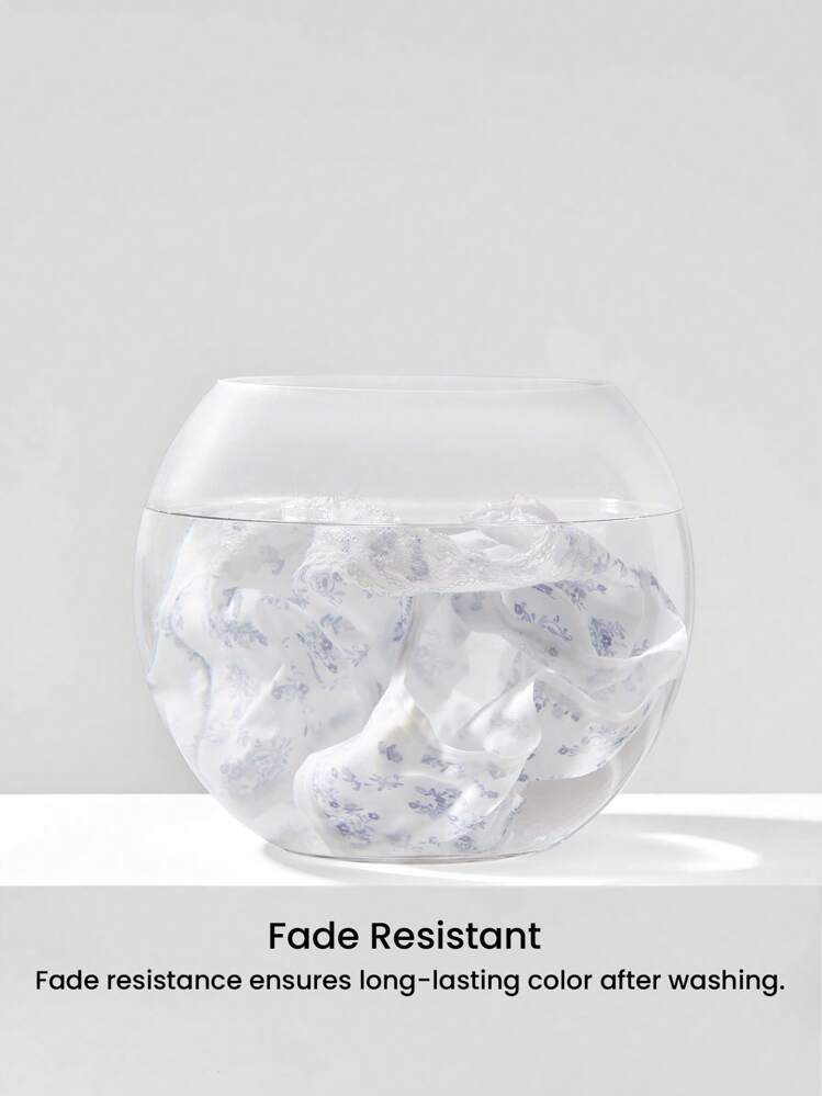 LUVLETTE 3条装柔软棉质基本款花卉印花蕾丝边中腰透气女士内裤三角裤-内衣蕾丝 - 彩色 - 查看 3