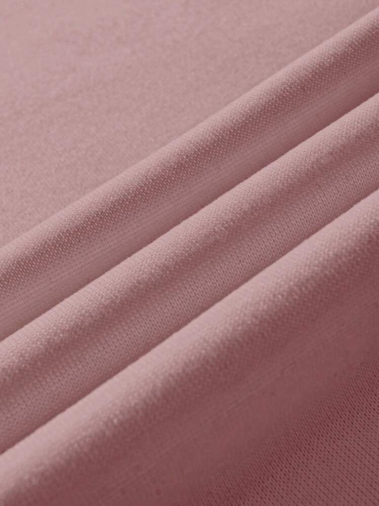 Calvaya Plus Size Women's Letter Printed Hot Selling Draw Rope Sweatshirt - Dusty Pink - View 3