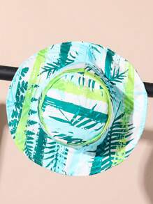 SHEIN Playful Pals Bộ trang phục thường ngày đi biển mùa hè cho bé trai 3 món - Áo phông tay ngắn họa tiết sọc, quần short cạp chun, mũ rộng vành chống nắng - Nhiều màu - Xem 7