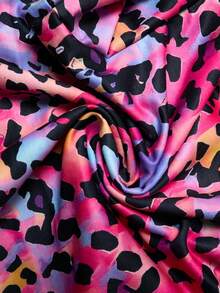 SHEIN 女童豹纹圆领长袖卫衣，舒适宽松休闲套头衫，时尚可爱，适合秋冬季家庭穿着 - 彩色 - 查看 7