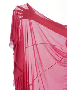 Swim Oasis Women 3D Floral Decor Bikini Top And Bottom Bikini Swimwear Set With Skirt, For Summer Beach Vacation - Hot Pink - View 7