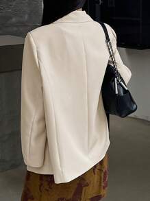 DAZY Women's Casual Office Double-Breasted Loose Blazer Business Attire - Khaki - View 5