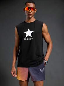 Manfinity Sport Corelite Men's Crew Neck Sleeveless Pentagram Graphic Casual Sports Tank Top