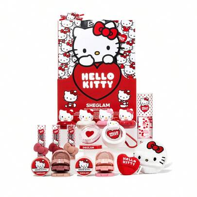 Hello Kitty｜SHEGLAM Full Collection Set Brand Beauty Makeup Face Paint Cosmetic For Women Girls Perfect For Spring Summer Ideal For Y2K Fancy Fashion Suitable For Birthday Mother'S Day Gift Rave Party Ready Best Color