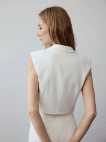 MOTF STUDIO LAPEL COLLAR WAISTCOAT - White - View 3