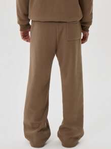 Musero 直腿腰带慢跑裤 - 咖啡棕 - 查看 3