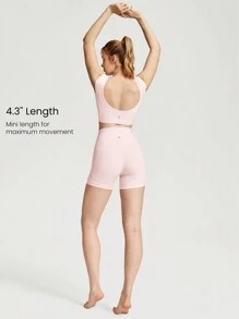 GLOWMODE Pantalones cortos deportivos Mujer Bolsillo Liso
