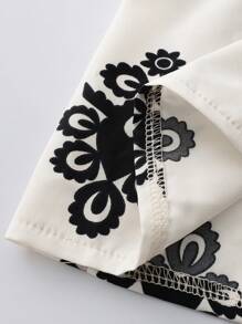 Linhara Plus Size Women Floral Print Ruffle Hem Pocket Midi Dress - Multicolor - View 7