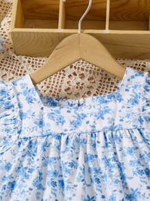 2pcs/Set Little Girls Lace Patchwork Casual Top And Shorts Set - Multicolor - View 4