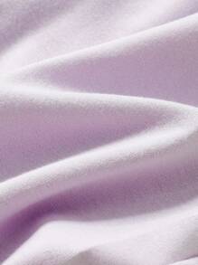 SHEIN 1pc Girls' Elastic Waist Pants With "LOVEY" English Print And Cute Cat Heart Pattern, Knitted, Casual, Suitable For Spring/Autumn Daily Outings, Commute, Sports, Light Purple Sweatpants - Mauve Purple - View 6