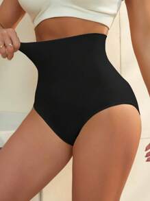 Women's Solid Color Minimalist High Waist Slimming Casual Shapewear Bottom , 4 Pcs - Multicolor - View 5