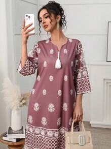 Yasmyna Vestido maxi turco y vestido largo tradicional árabe para mujer, Kaftan y Jalabiya, Modesto