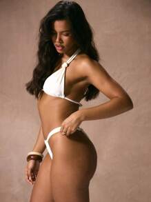 Musera Resort Ruched High Leg Bikini Bottom Elegant Cute Vacation Spring Summer Beach Resort Ibiza Swim Acai Bridal