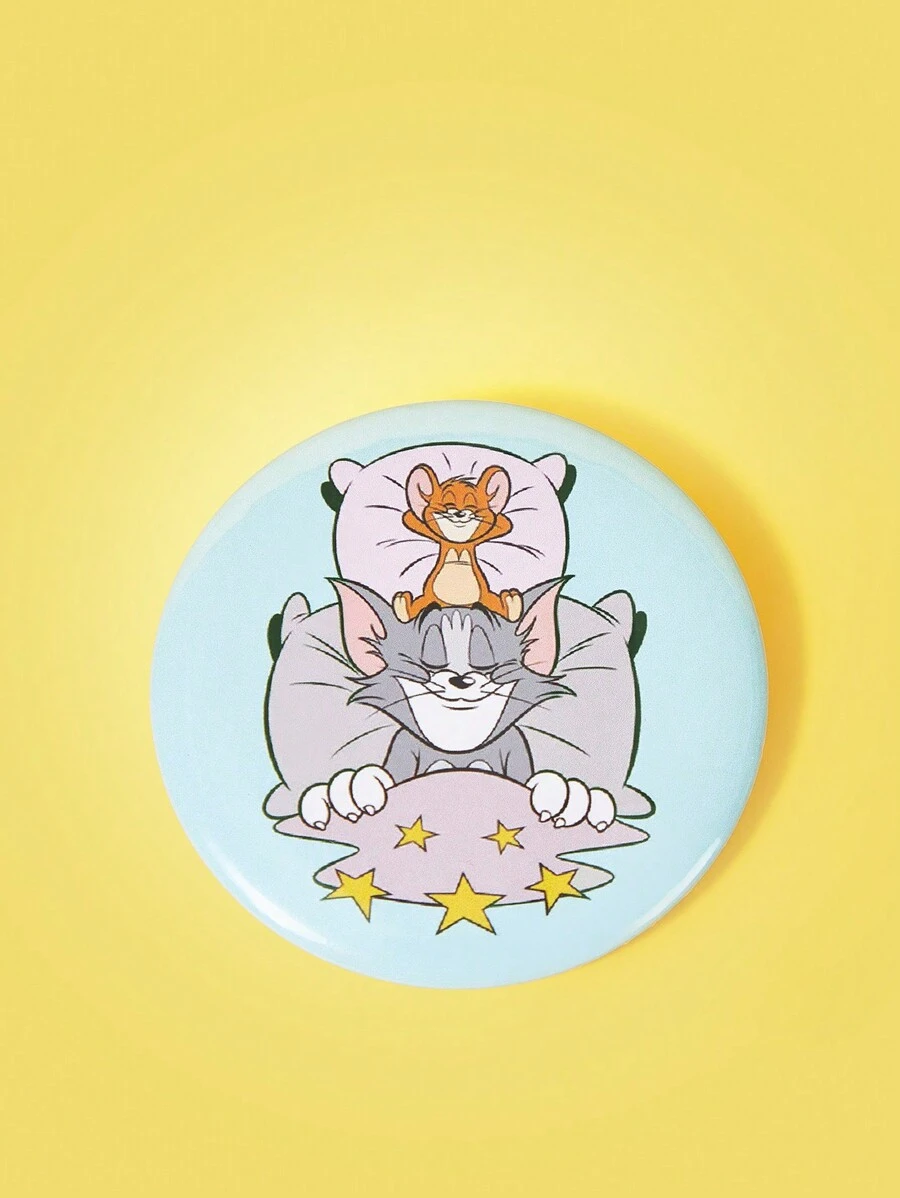 TOM & JERRY X SHEIN 1 pieza Insignia de anime con estampado lindo de gato de dibujos animados - Multicolor - Ver 1