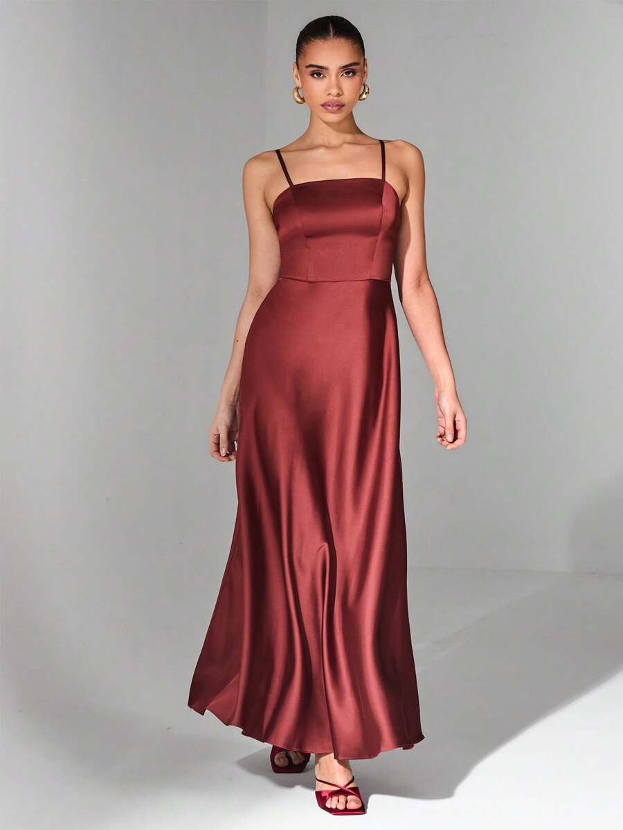 Anna-Kaci Lounge Women' s Satin Slip Dress and Long Robe Set with Draped Neckline and Elegant Flowing Open Front Layered Design