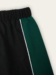 SHEIN Explorewe 2pcs/Set Teenage Boys' Basketball Jersey With Number Print And Casual Sports Pants, Summer New Arrival - Black - View 5