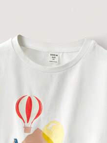 THE HAPPY LOOK Young Boy Graphic Print Round Neck Short Sleeve Top And Shorts Casual 2 Pieces Set - Multicolor - View 4