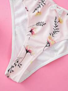 Ensemble de brassière et culotte à volants avec imprimé floral pour adolescentes