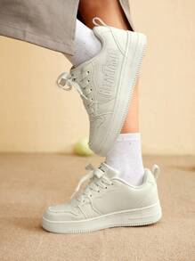 CUCCOO EASI Women's Casual Chunky Platform Sneakers, Versatile For Daily Wear Spring Summer Shoe Tainers - Beige - View 5