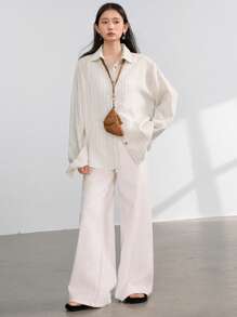 Dazy-Less Loose Plaid Print Business Casual Blouse For Women Old Money,Fall Women Clothes