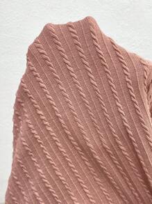 SHEIN Maternity Solid Color Round Neck Short Sleeve Casual T-Shirt - Pink - View 7