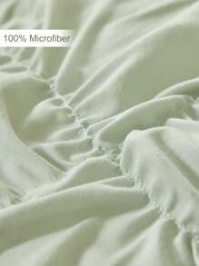 2/3pcs Set Pale Green Ruched Microfiber Duvet Cover Set, Simple Solid Color Farmhouse Style Bedding Set, Suitable For All Seasons, Queen Size (1 Duvet Cover + 1/2 Pillowcases) - Pastel Green - View 8
