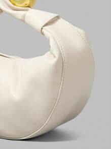 Ontre 女士休闲百搭简约手提单肩包 - 米色 - 查看 4