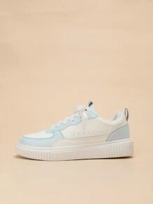 CUCCOO EASI Women's Contrast-Color Platform Casual Shoes For Daily Commute Spring Summer Shoe Tainers - Blue - View 3