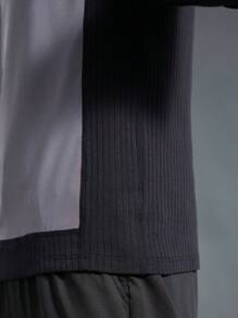 Manfinity Sport Corelite 男士字母印花撞色长袖运动 T 恤