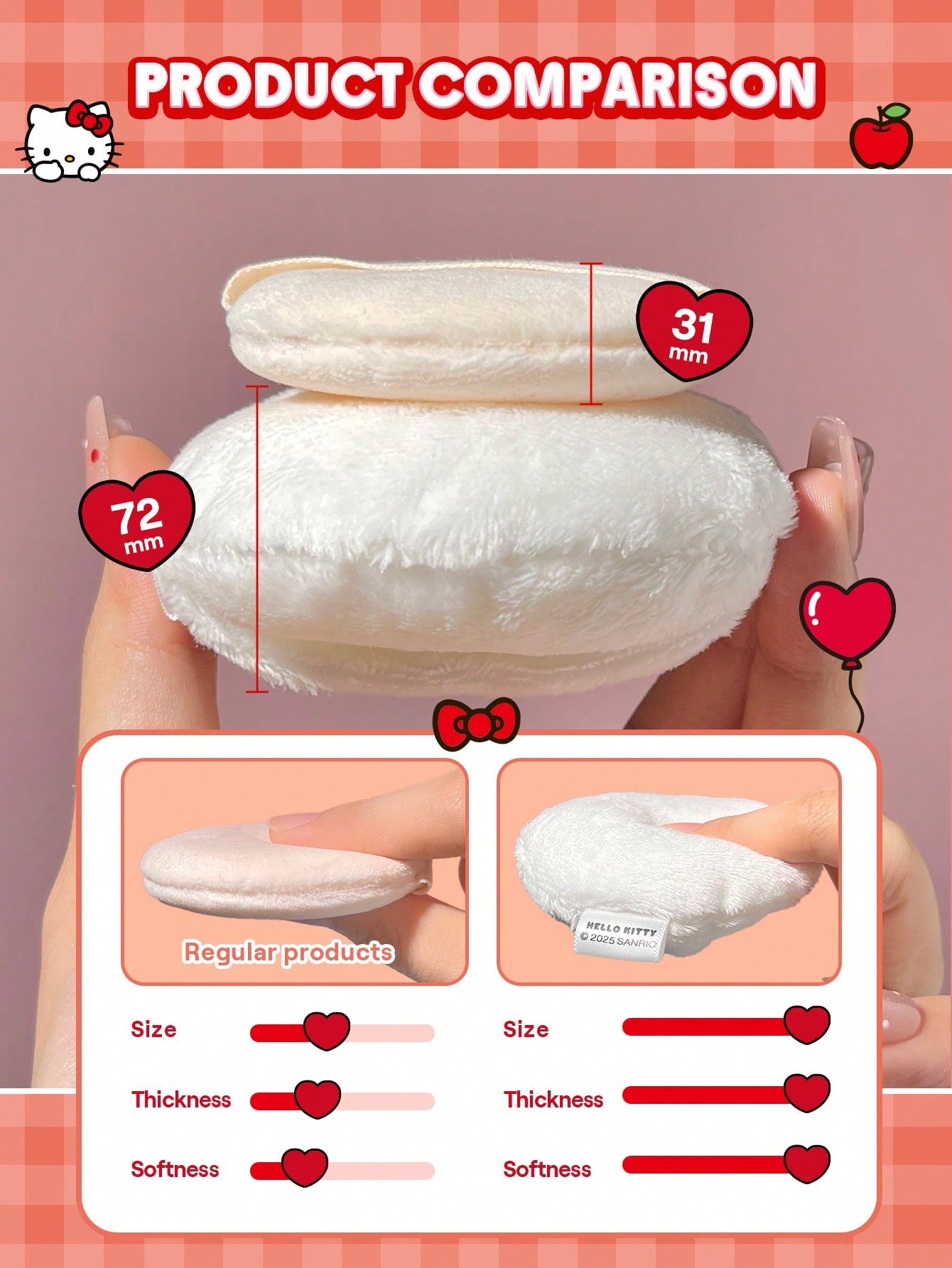 Hello Kitty｜SHEGLAM Cupid Cutie Powder Puff 4