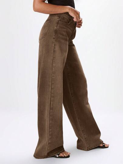 MUSERA Low Waist Oversized Wax Coated Jeans Spring 90's Y2k Cute Casual Summer Concert Winter Everyday Office Work Chic