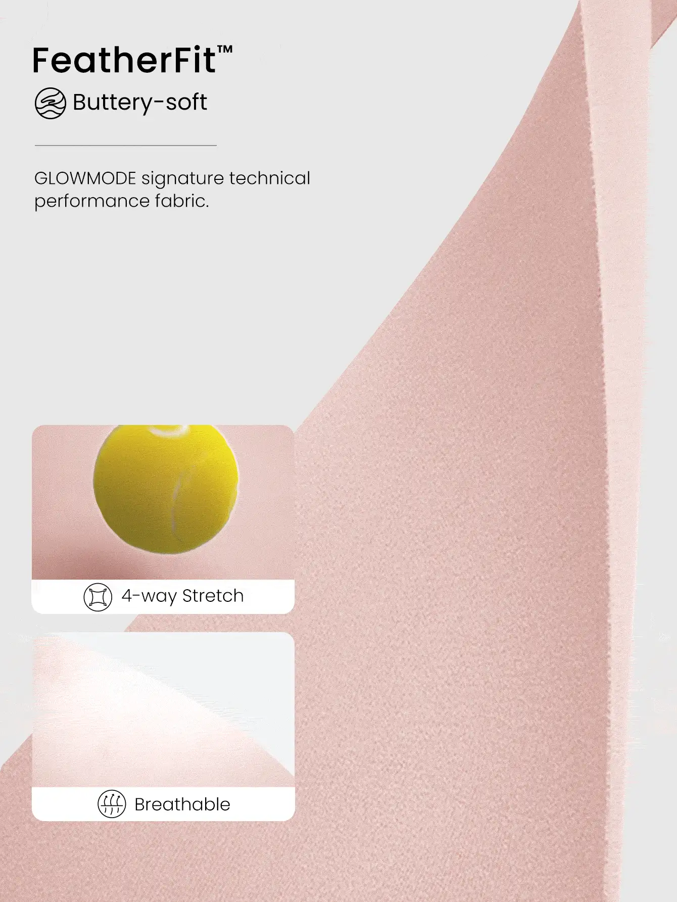 GLOWMODE FeatherFit™ T 领工字背扭纹运动胸罩低冲击瑜伽日常