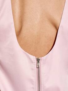 AiiRZ 无袖圆领迷你直筒连衣裙 夏季春季婚礼宾客派对晚宴优雅缎面连衣裙 轻盈宽松短款连衣裙