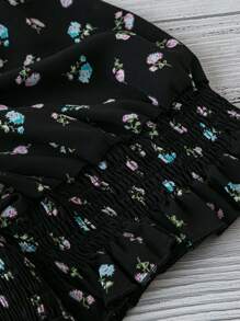 EMERY ROSE Plus Size Women's Floral Embroidered Shirred Puff Sleeve Blouse - Multicolor - View 5